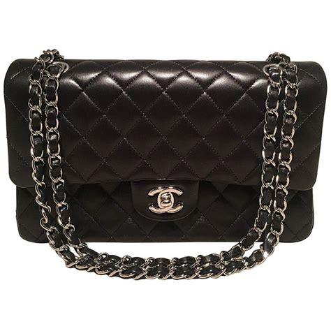 chanel black lambskin medium classic 2.55 double flap bag|chanel 2.55 flap.